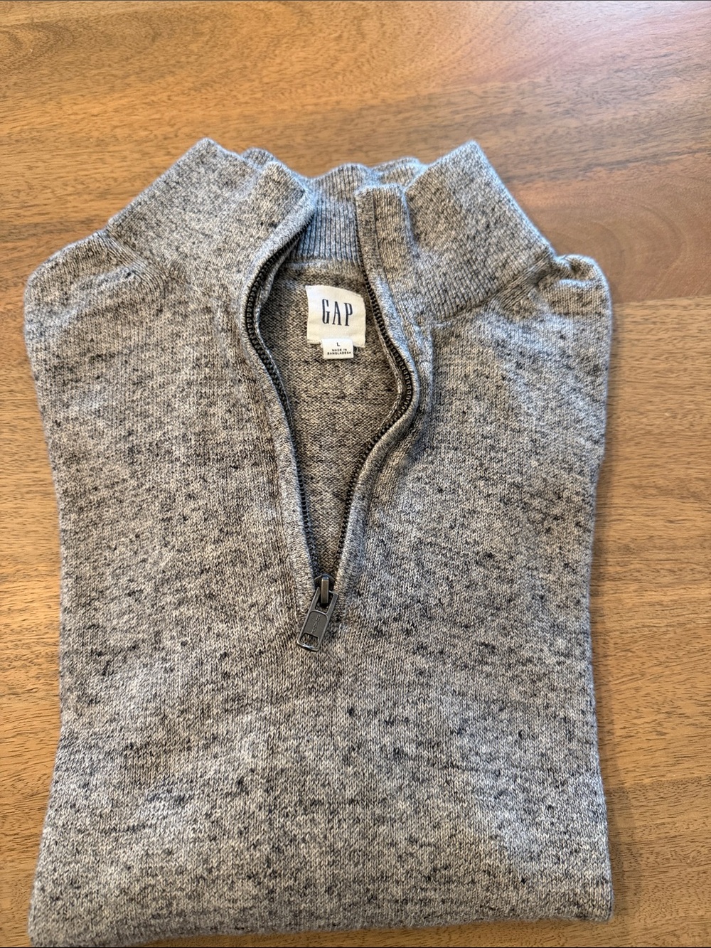 GAP Men's Heather Gray Quarter-Zip Sweater